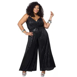 Let's Dance Disco Jumpsuit Plus Size Women's Costume