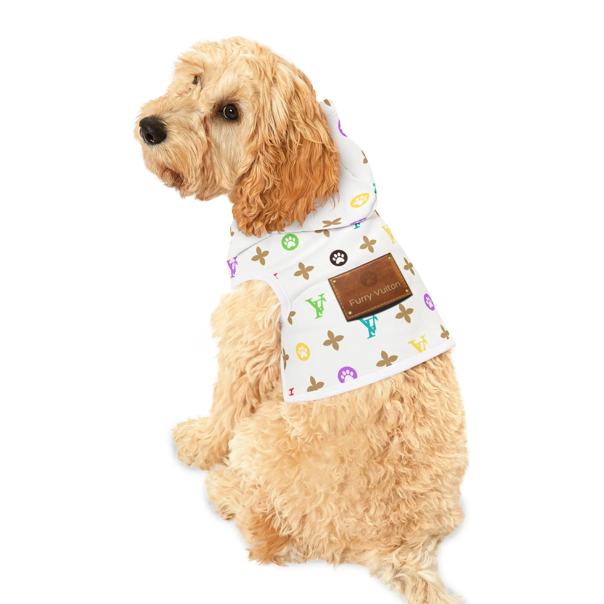 Light Furry Vuitton Pet Sweatshirt Hoodie