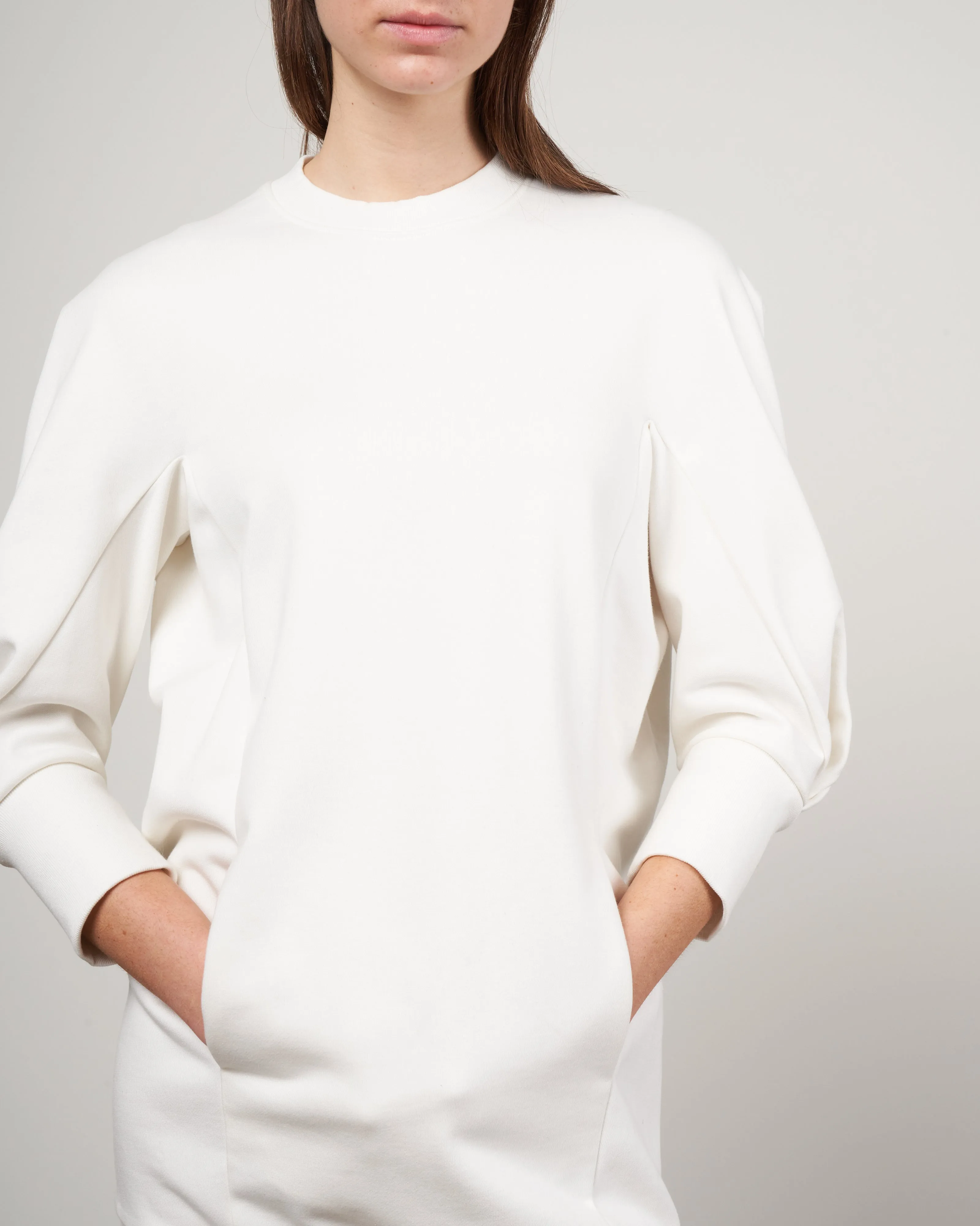 long sleeve akeo dress - chalk french terry