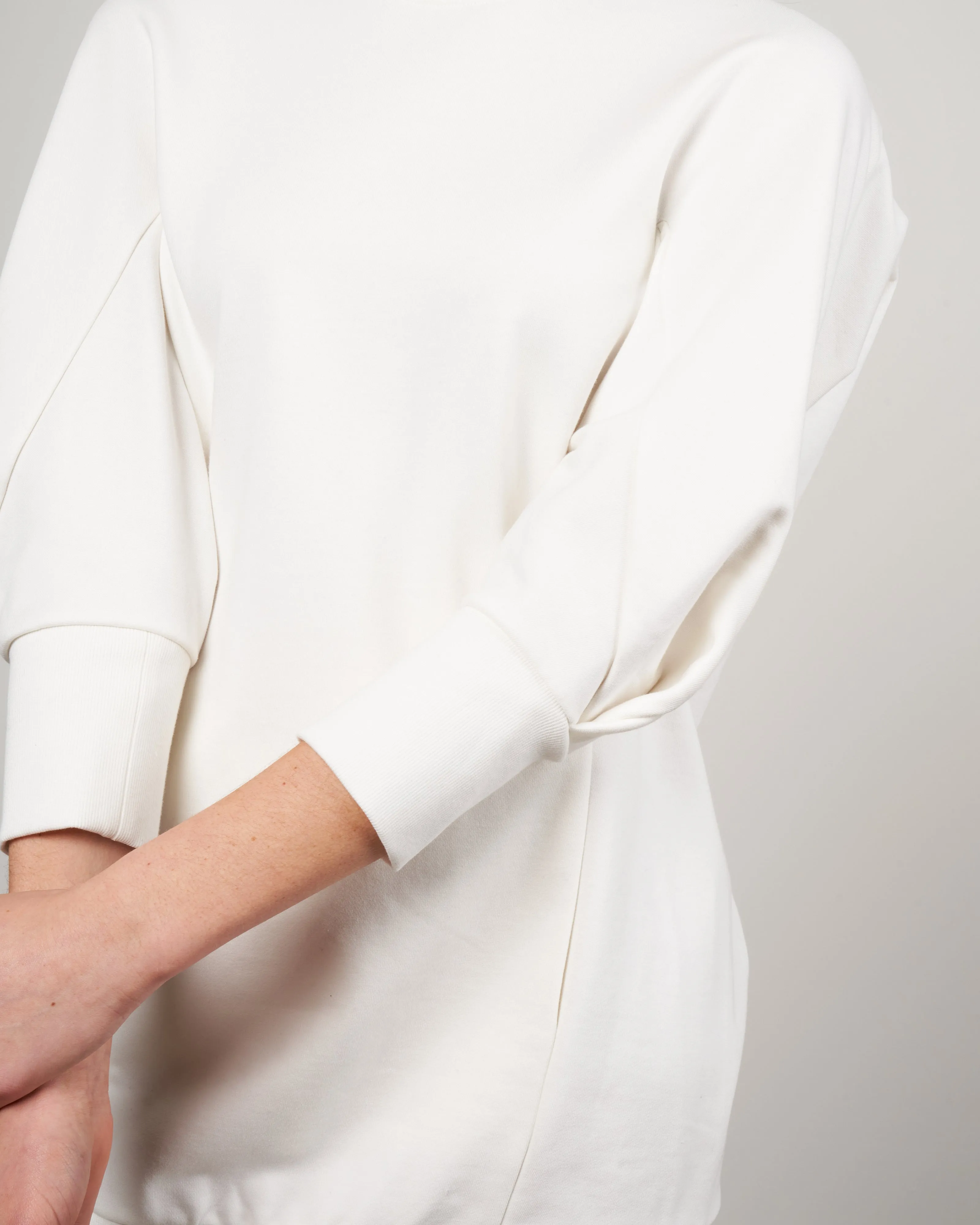 long sleeve akeo dress - chalk french terry