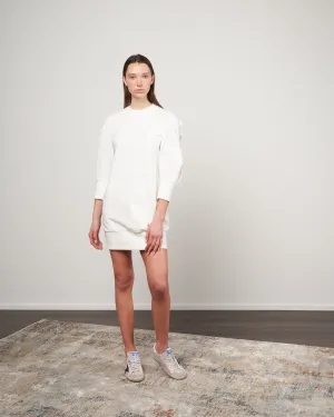 long sleeve akeo dress - chalk french terry