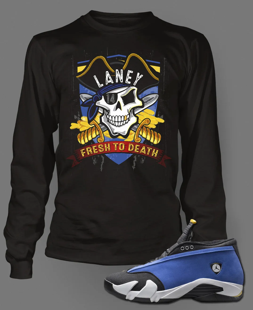 Long Sleeve Graphic T-Shirt To Match Retro Air Jordan 14 Laney Low Shoe