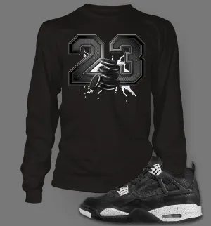 Long Sleeve Graphic T-Shirt To Match Retro Air Jordan 4 Oreo Shoe