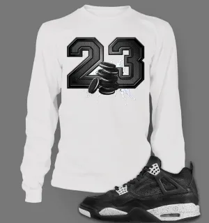 Long Sleeve Graphic T-Shirt To Match Retro Air Jordan 4 Oreo Shoe
