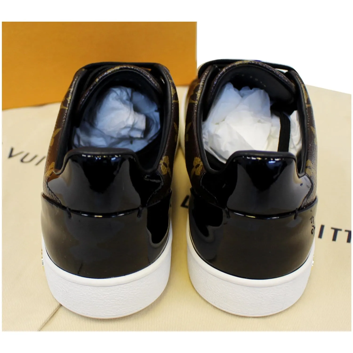 LOUIS VUITTON Frontrow Monogram Canvas/Leather Sneakers Brown