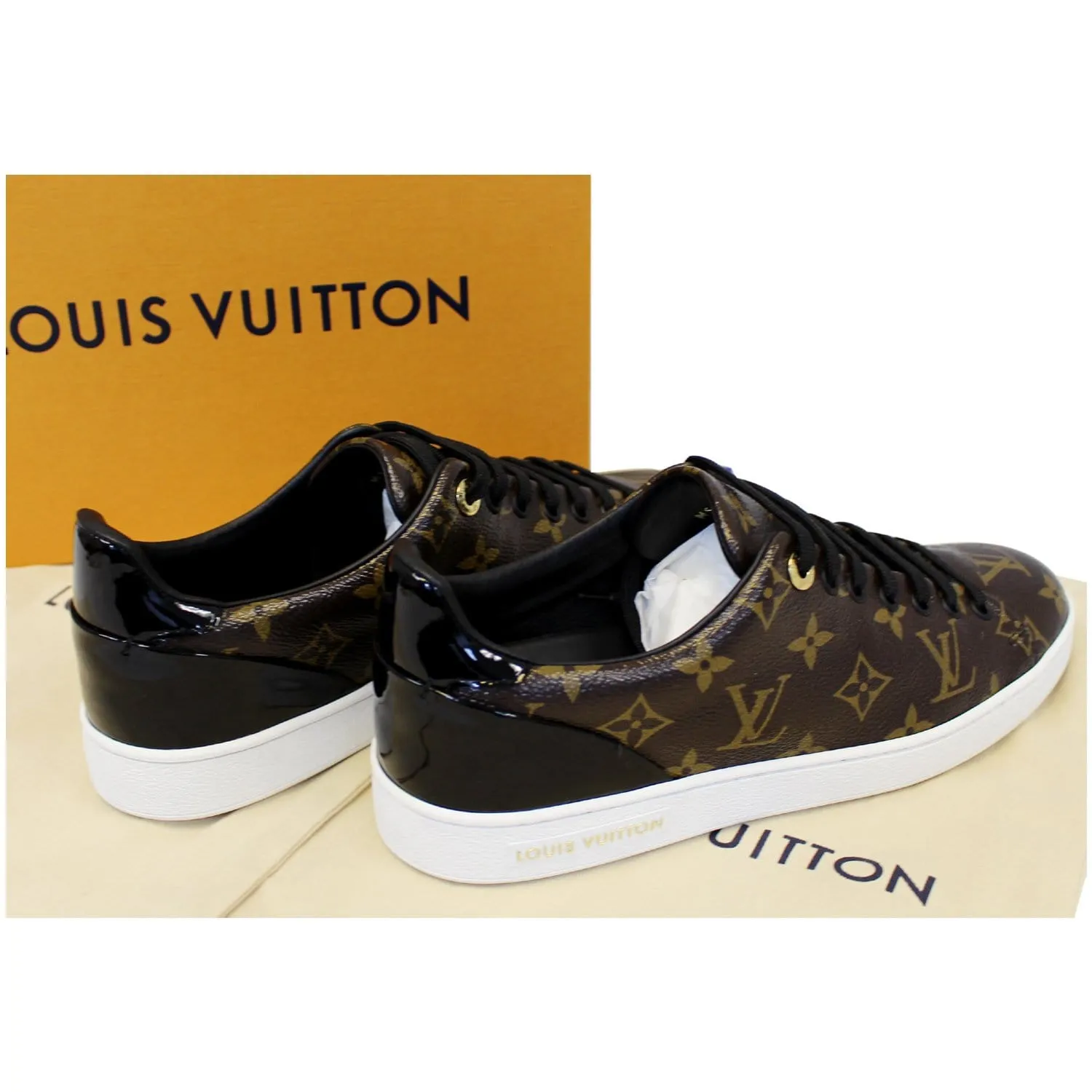 LOUIS VUITTON Frontrow Monogram Canvas/Leather Sneakers Brown