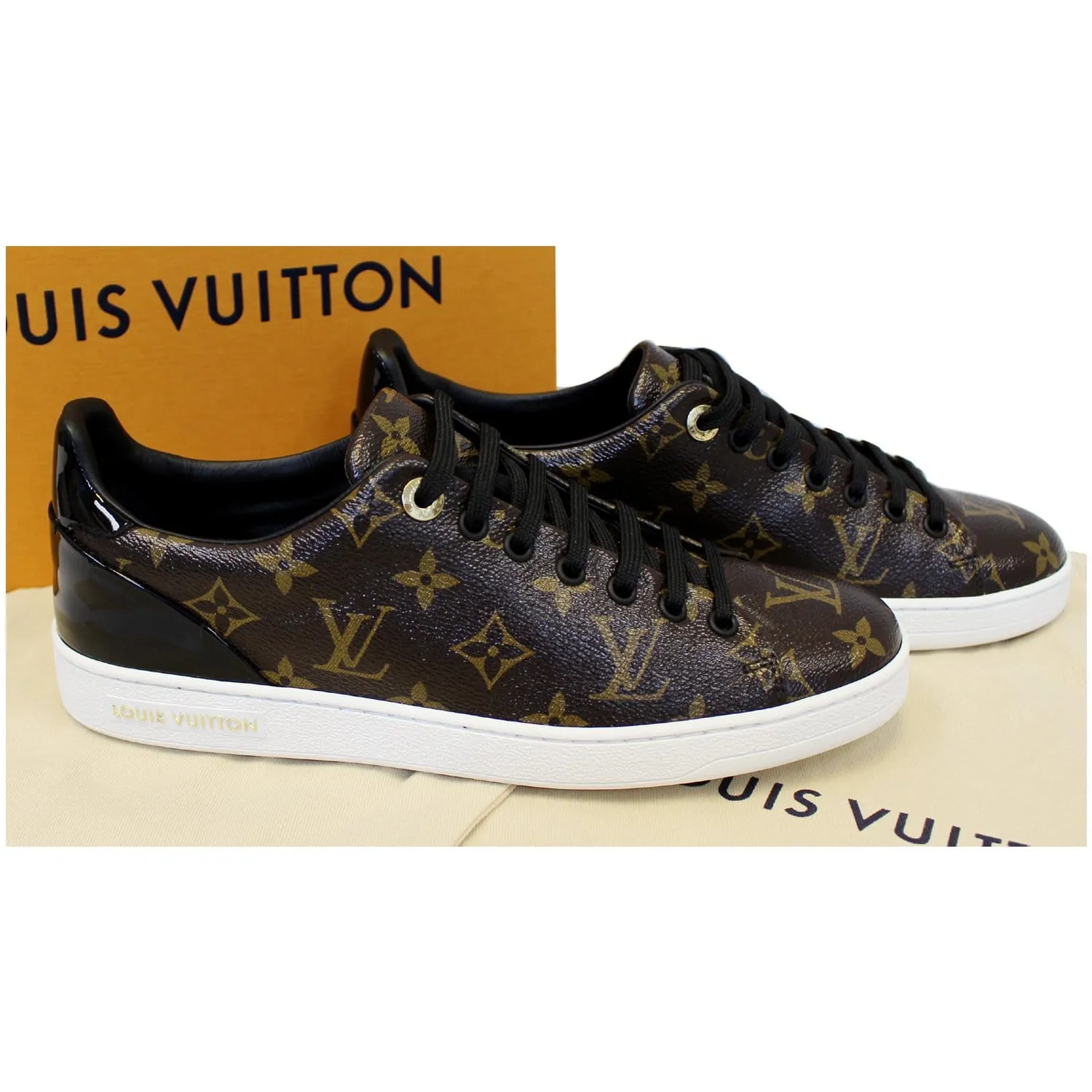LOUIS VUITTON Frontrow Monogram Canvas/Leather Sneakers Brown