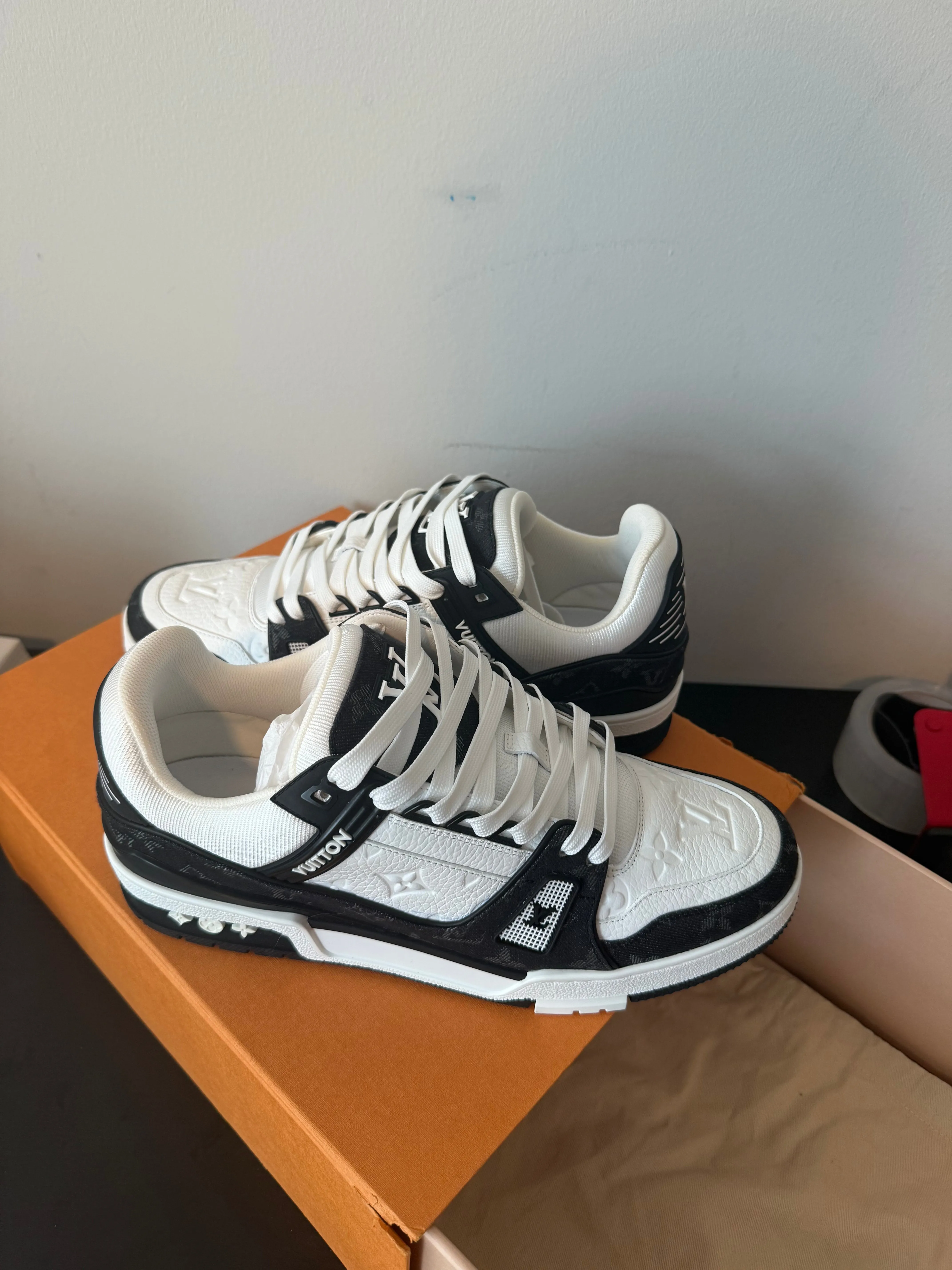 Louis Vuitton LV Trainer Monogram Denim White Black