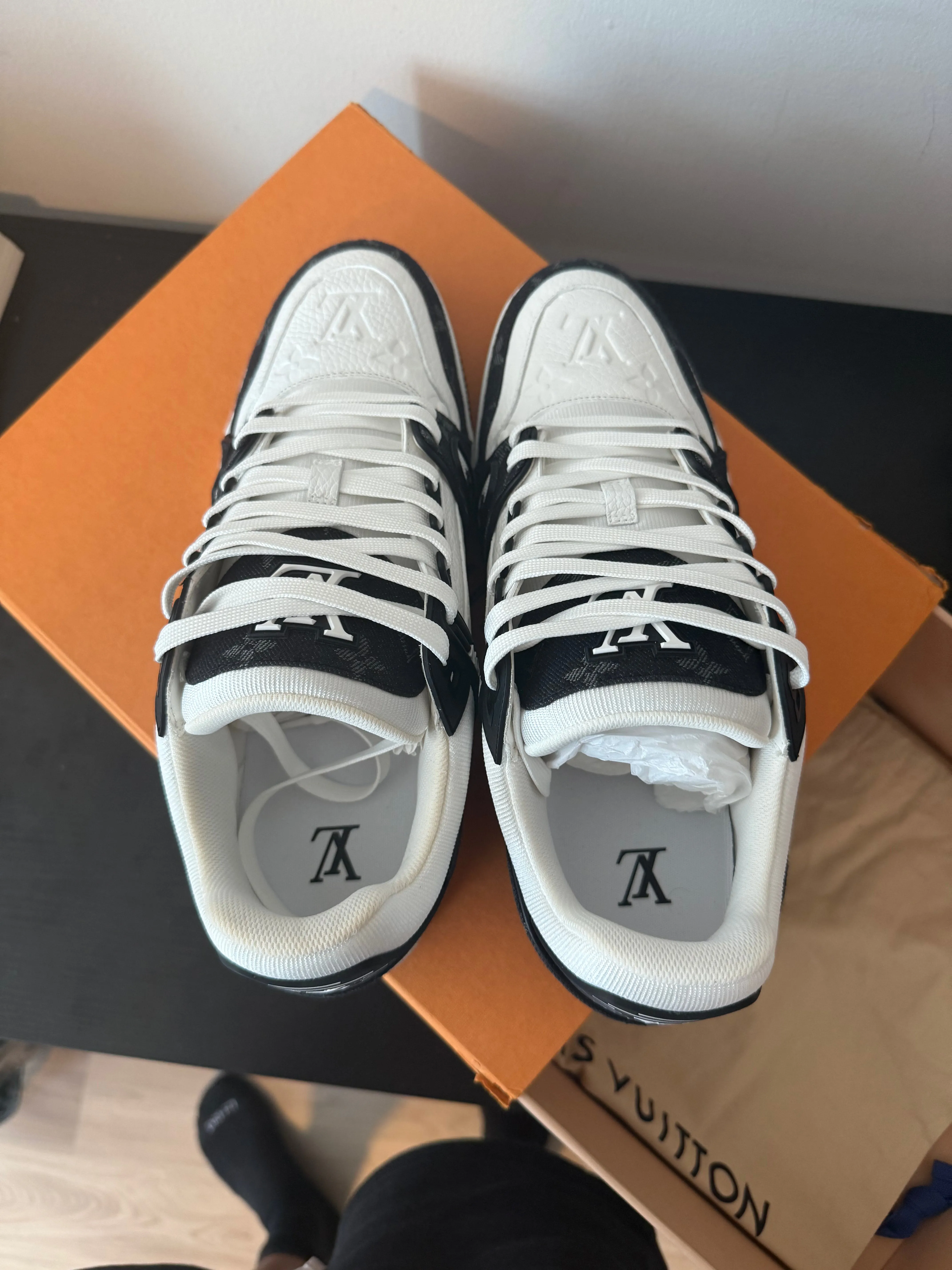 Louis Vuitton LV Trainer Monogram Denim White Black