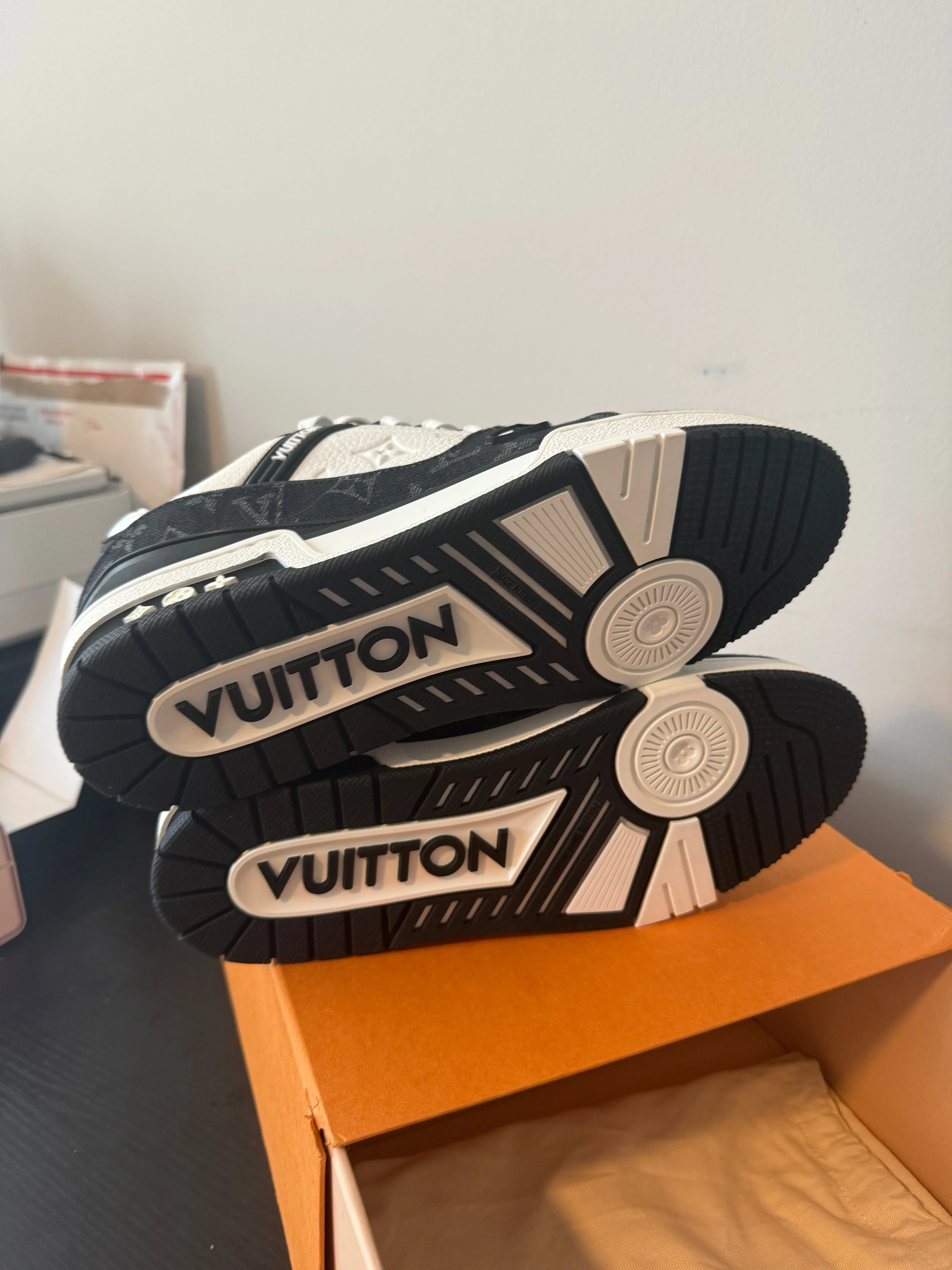 Louis Vuitton LV Trainer Monogram Denim White Black