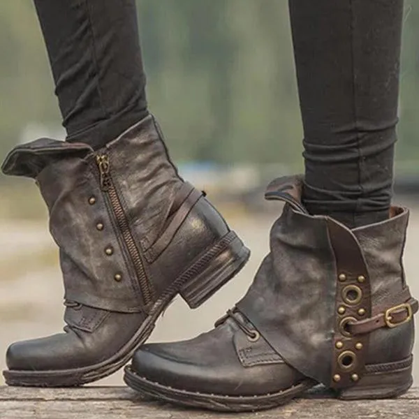 Low-profile Retro Cuffed Martin Boots