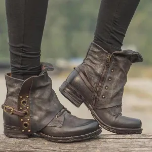 Low-profile Retro Cuffed Martin Boots