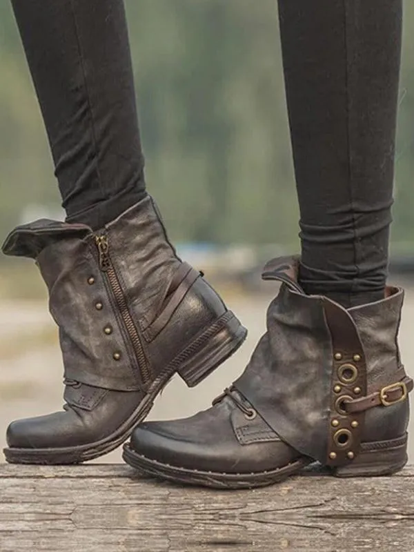 Low-profile Retro Cuffed Martin Boots