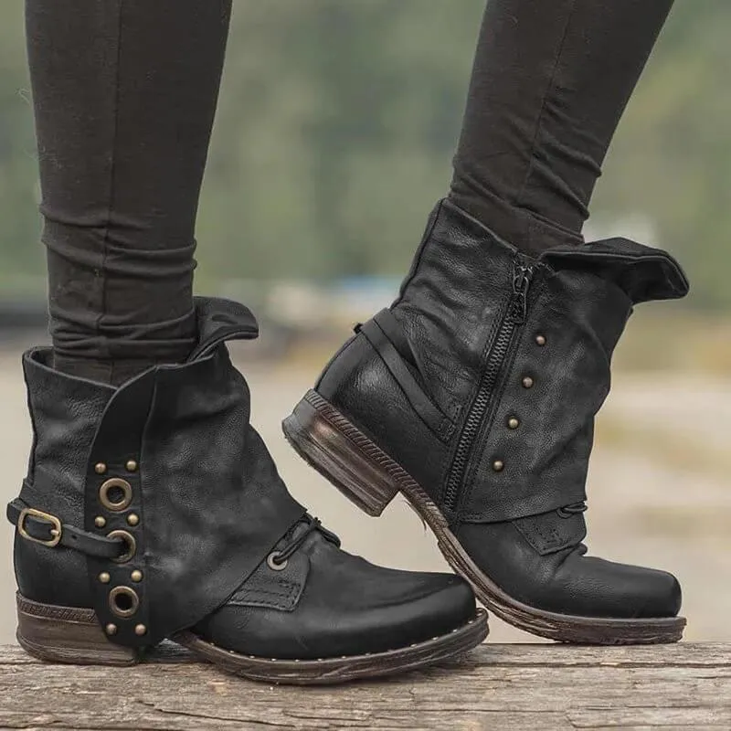 Low-profile Retro Cuffed Martin Boots