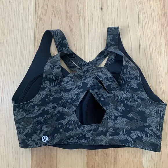 Lululemon Enlite Bra Weave High Support Collage Camo Mini Black Multi Size 32D