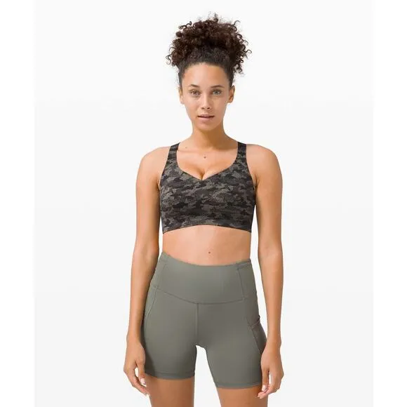 Lululemon Enlite Bra Weave High Support Collage Camo Mini Black Multi Size 32D