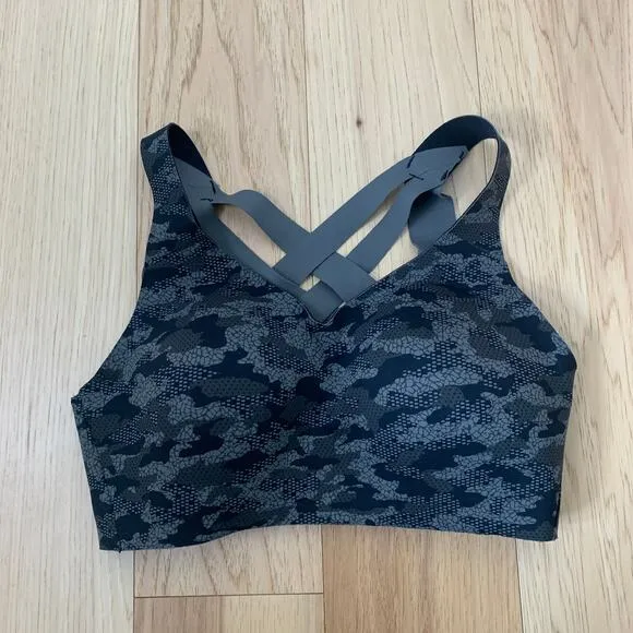 Lululemon Enlite Bra Weave High Support Collage Camo Mini Black Multi Size 32D