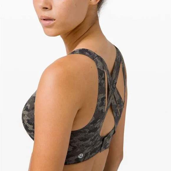Lululemon Enlite Bra Weave High Support Collage Camo Mini Black Multi Size 32D