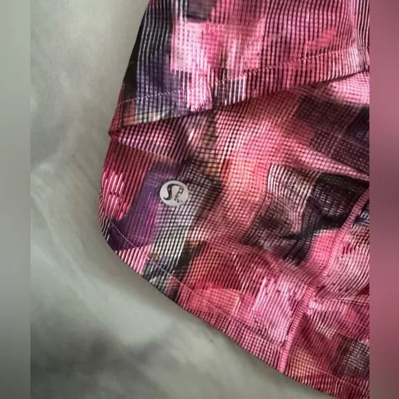 LULULEMON Speed Up Shorts Sun Dazed Multi Pink Print