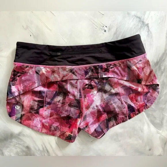 LULULEMON Speed Up Shorts Sun Dazed Multi Pink Print