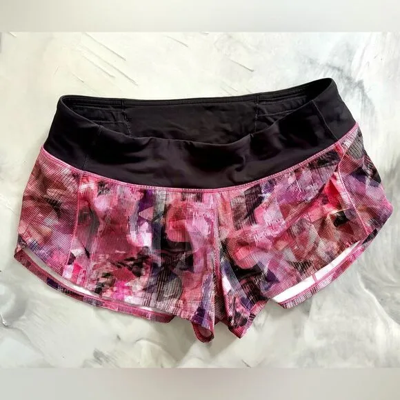 LULULEMON Speed Up Shorts Sun Dazed Multi Pink Print