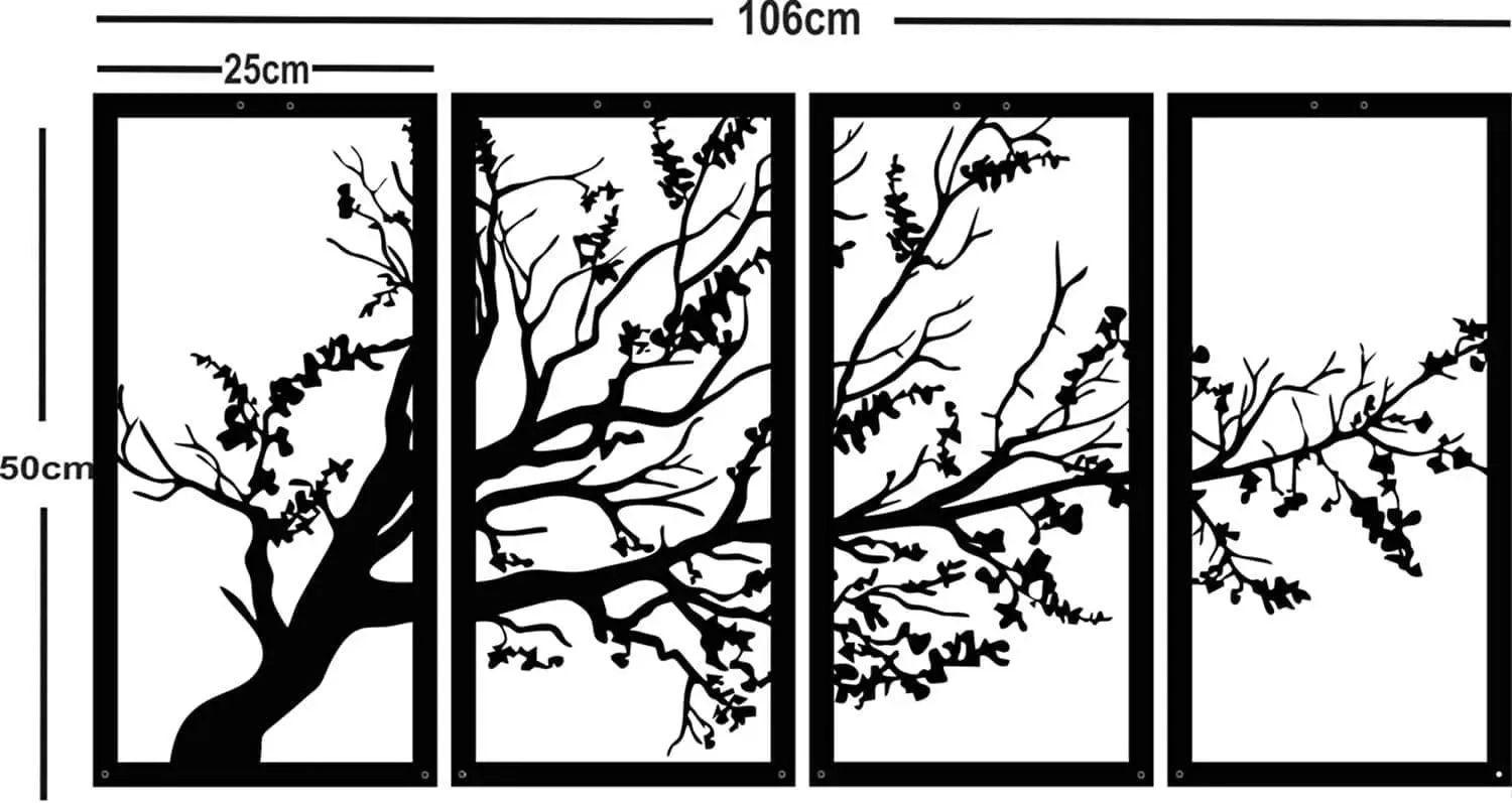 Lush Tree Metal Wall Hanging Decor