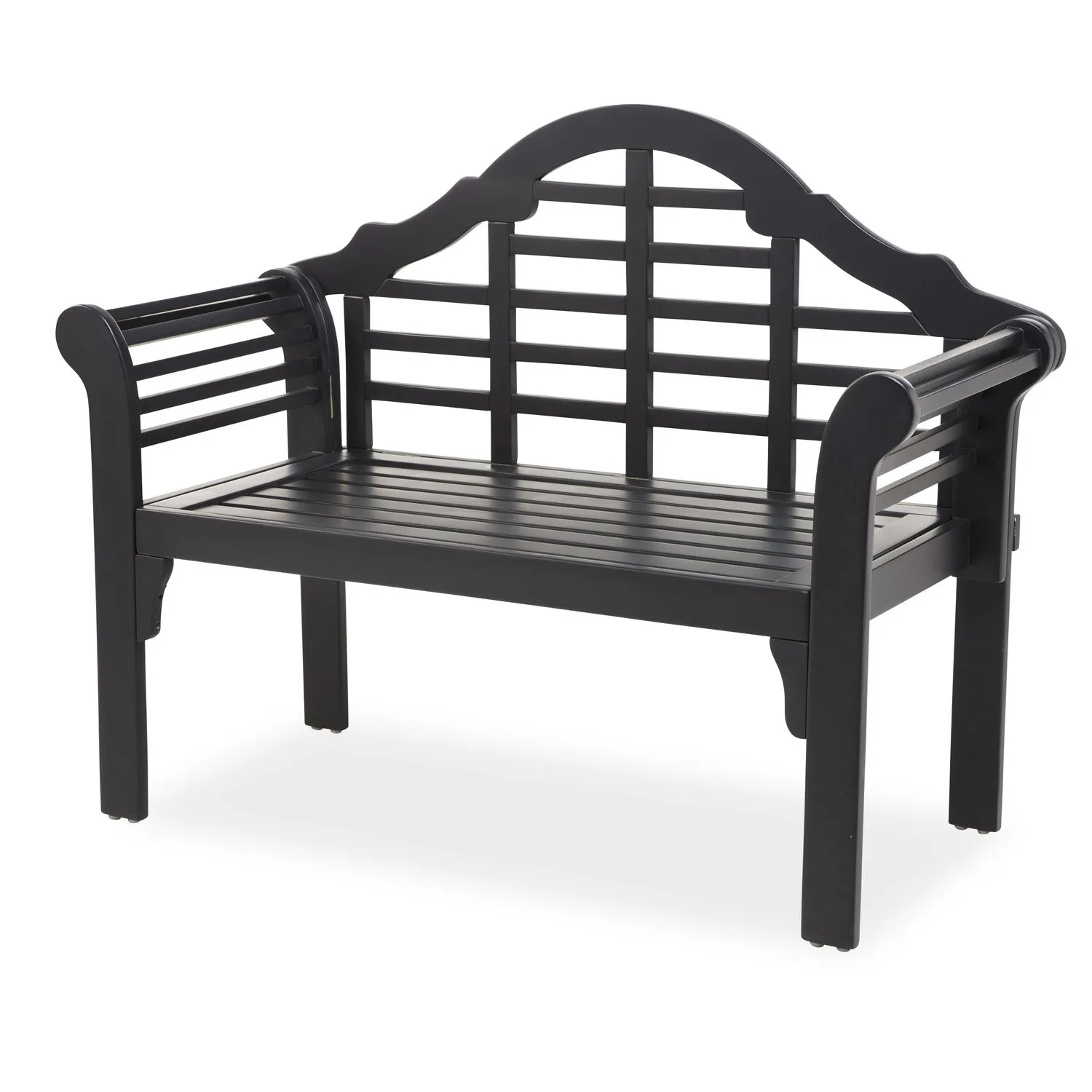 Lutyens Wood Garden Bench - Black,8f00325