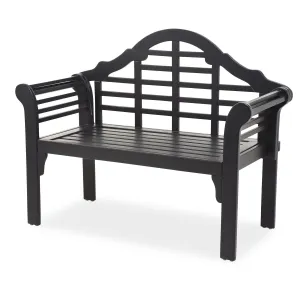 Lutyens Wood Garden Bench - Black,8f00325