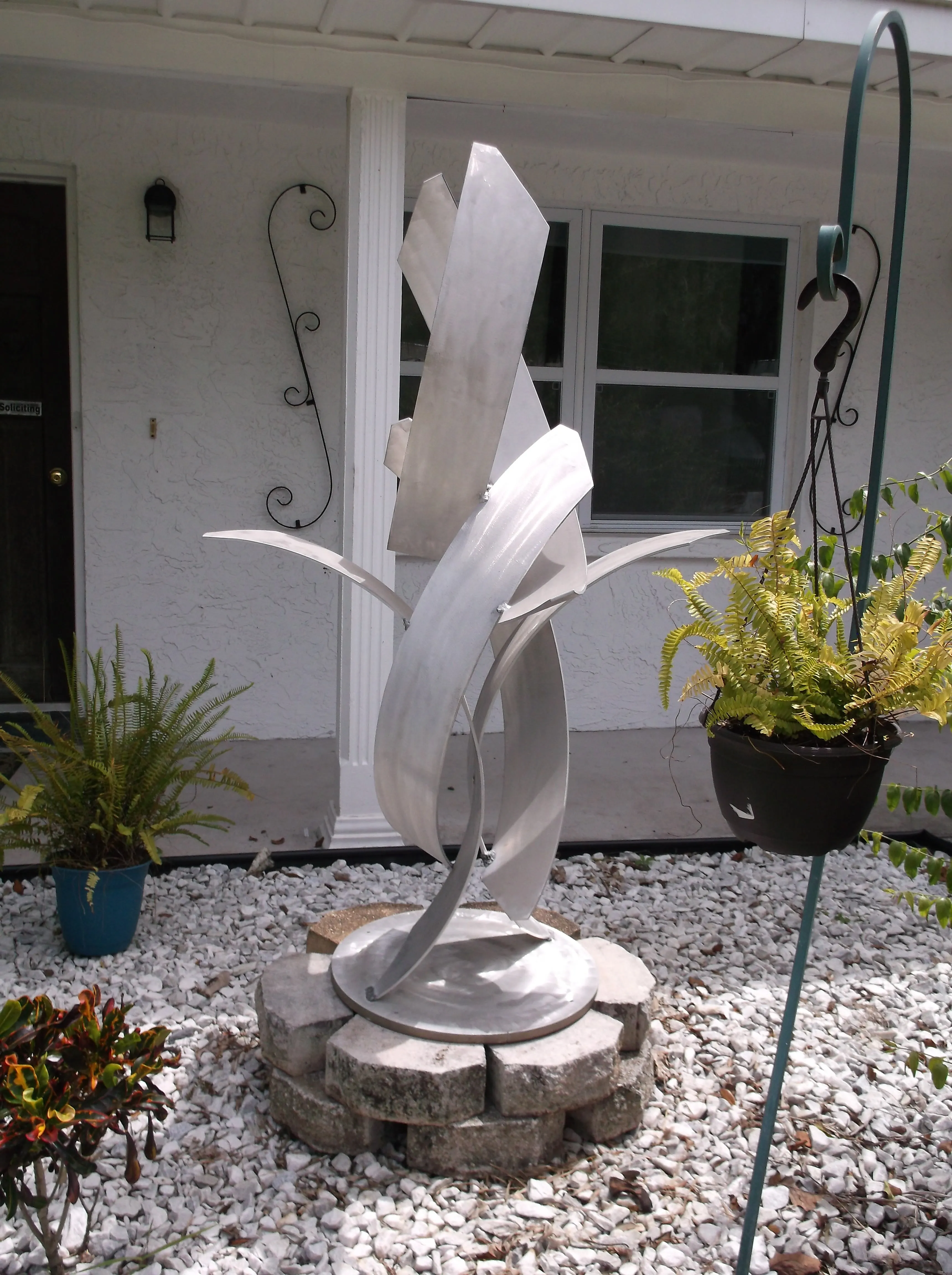 Luxury Aluminum Sculpture, Rise, Modern Abstract Indoor Outdoor Landscape Art