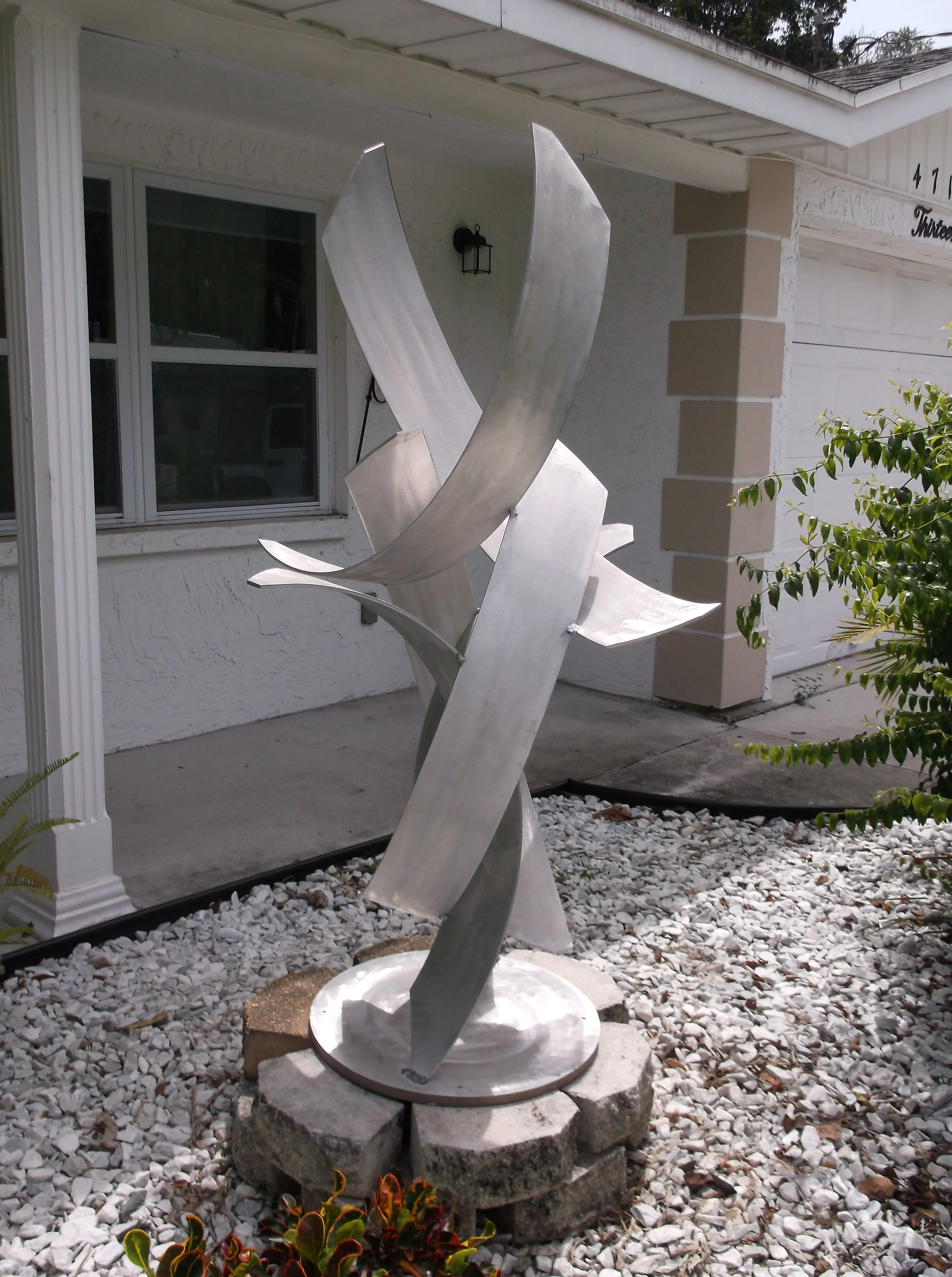 Luxury Aluminum Sculpture, Rise, Modern Abstract Indoor Outdoor Landscape Art