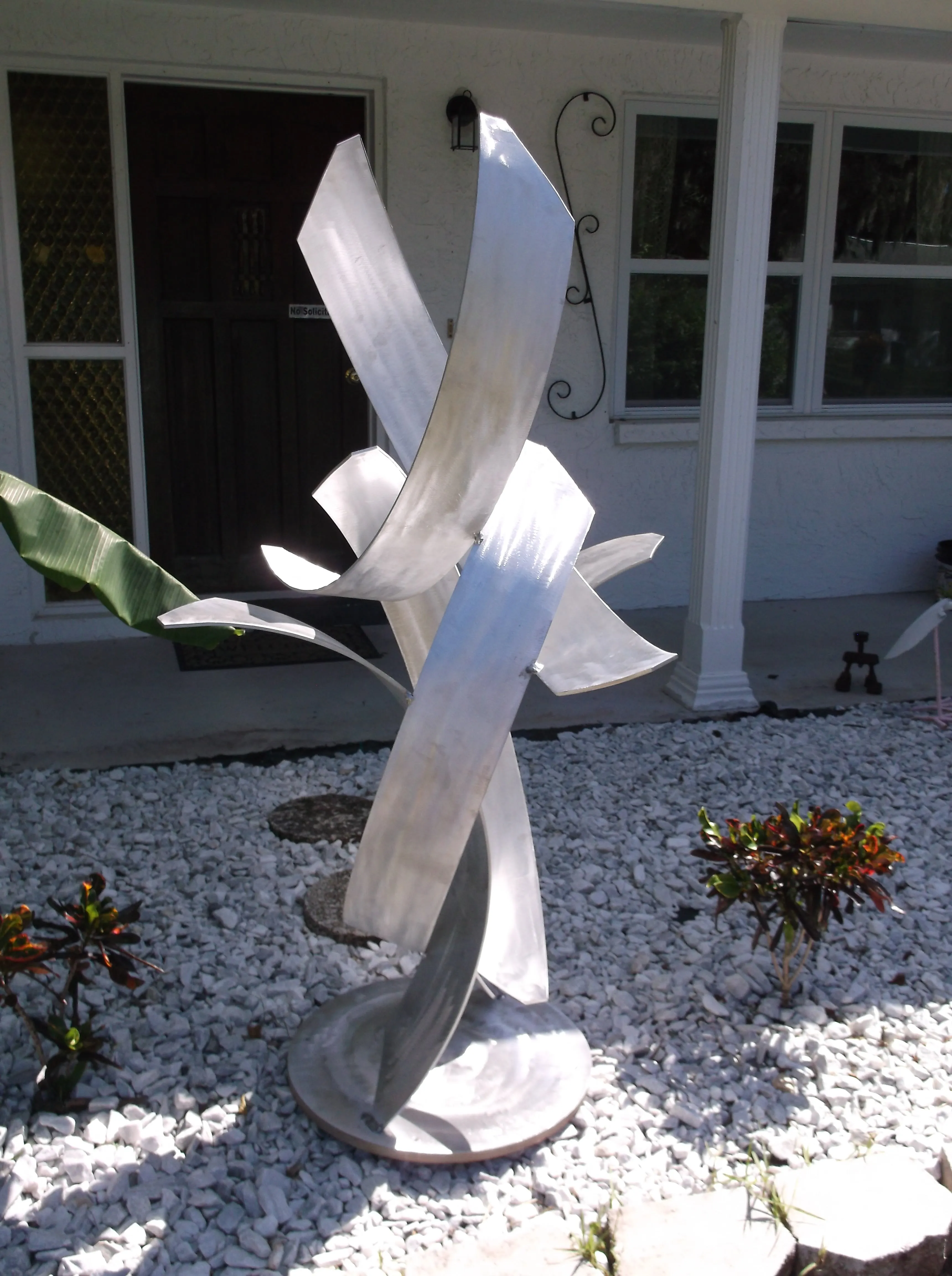 Luxury Aluminum Sculpture, Rise, Modern Abstract Indoor Outdoor Landscape Art