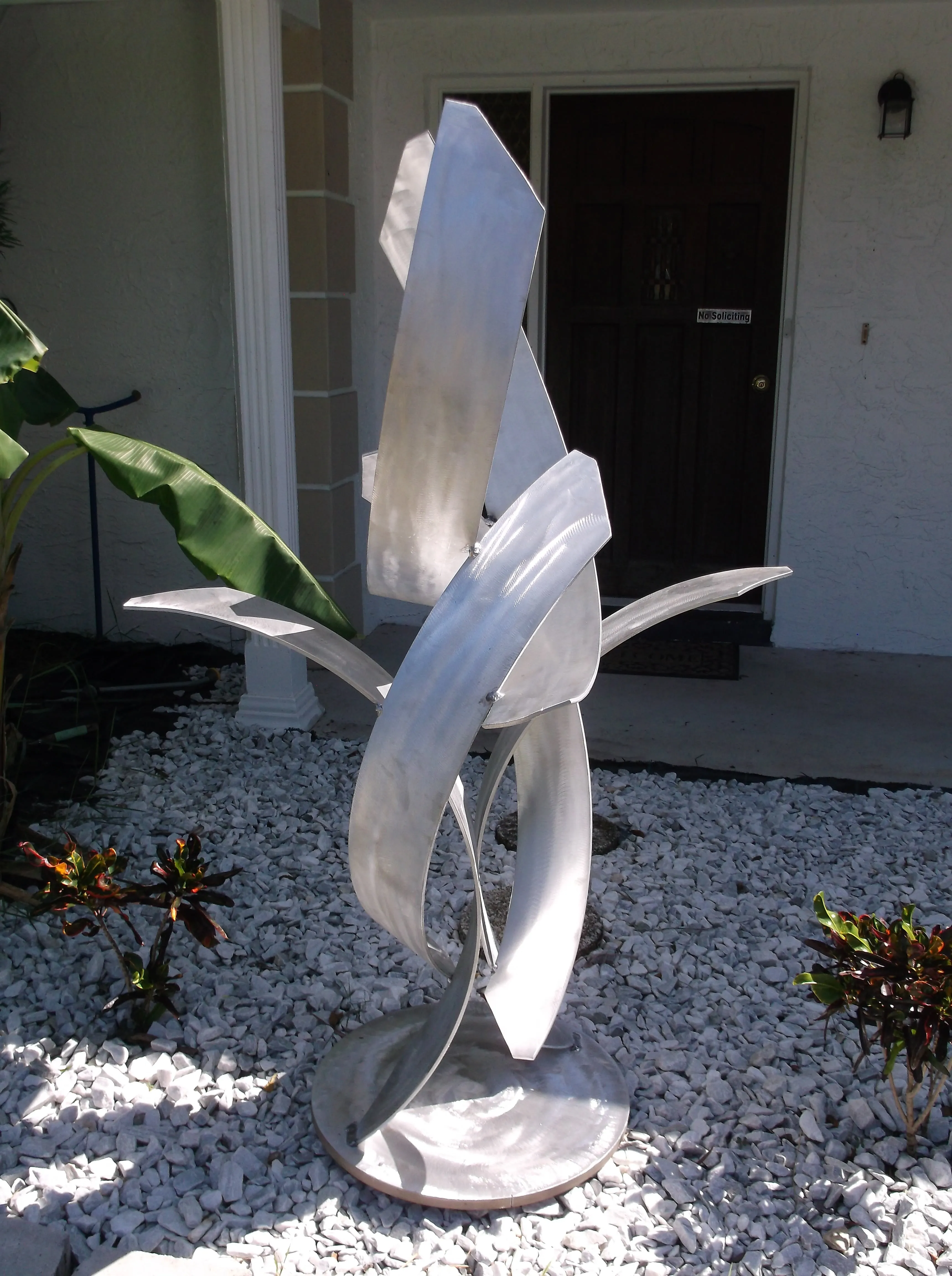 Luxury Aluminum Sculpture, Rise, Modern Abstract Indoor Outdoor Landscape Art