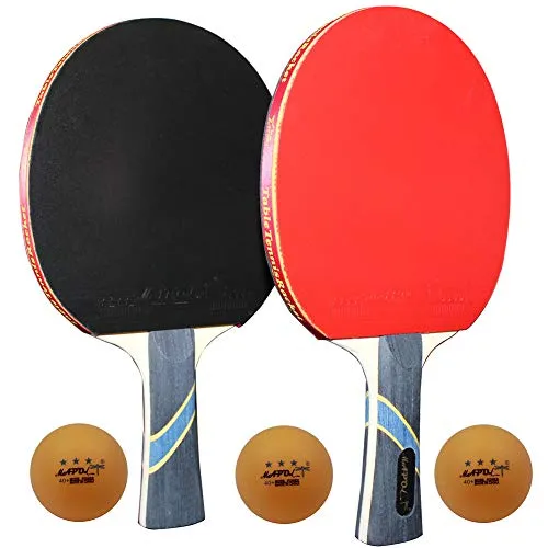MAPOL 4 Star Professional Ping Pong Paddle Advanced Training Table Tennis Racket with Carry Case (2PCS)