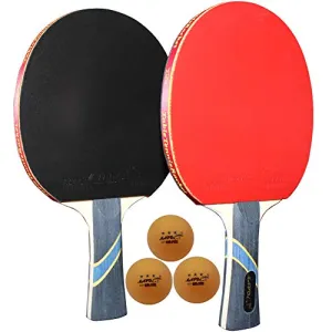 MAPOL 4 Star Professional Ping Pong Paddle Advanced Training Table Tennis Racket with Carry Case (2PCS)