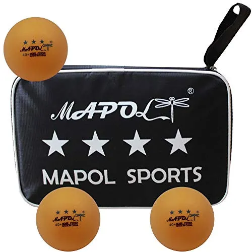 MAPOL 4 Star Professional Ping Pong Paddle Advanced Training Table Tennis Racket with Carry Case (2PCS)