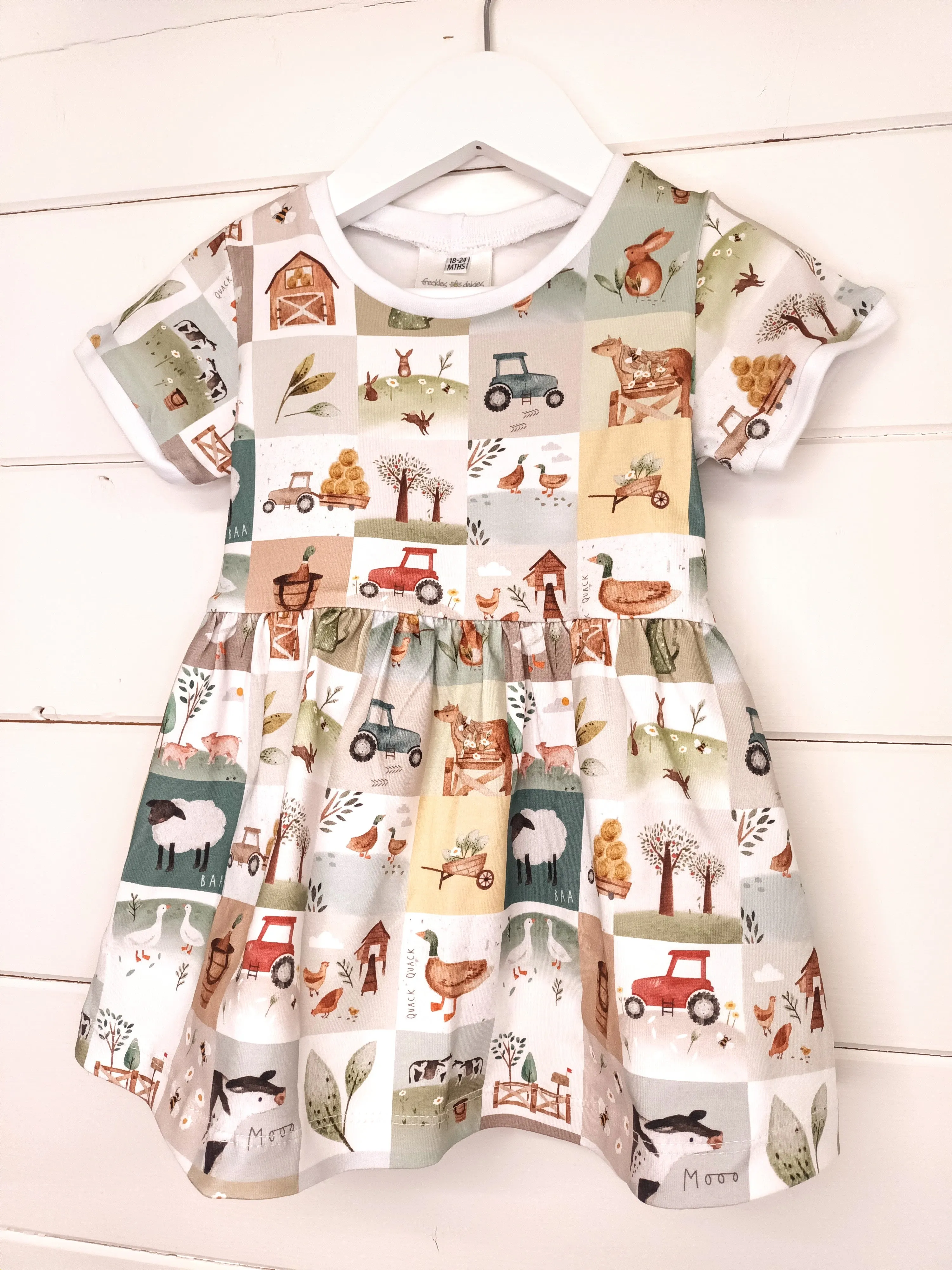 Meadow Farm Twirl Dress, Cap Sleeve