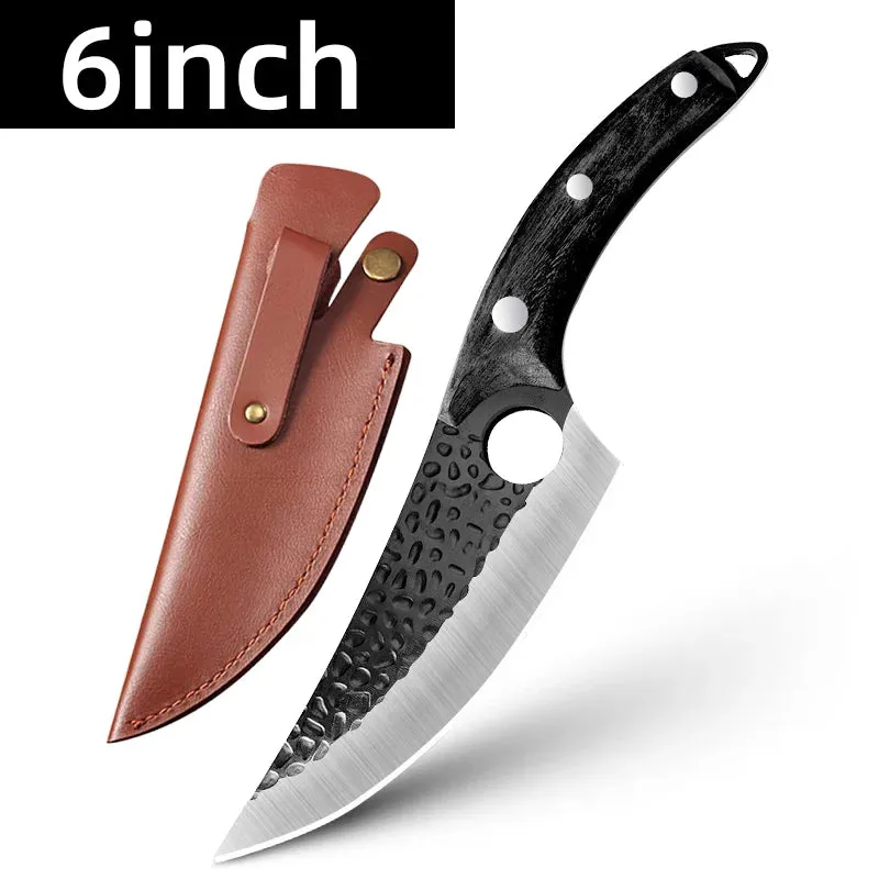 Meat Cleaver Butcher Boning Knife Chef Knife set Kitchen Handmade Forged Outdoor Hunting Fish Knife