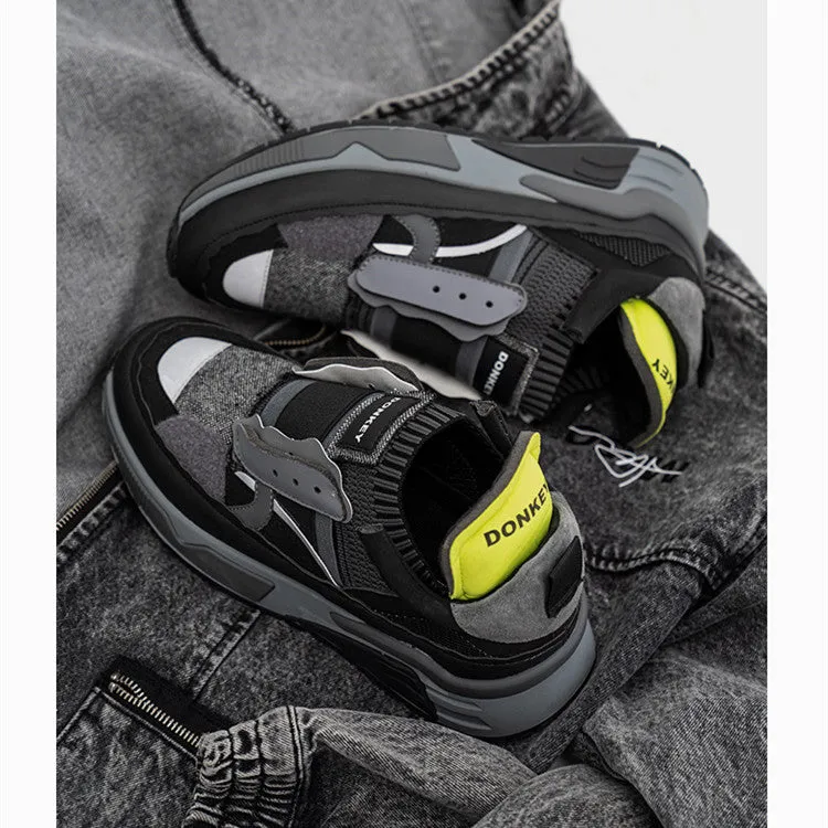 Men's Contrast Platform Jogging Warm Sneakers
