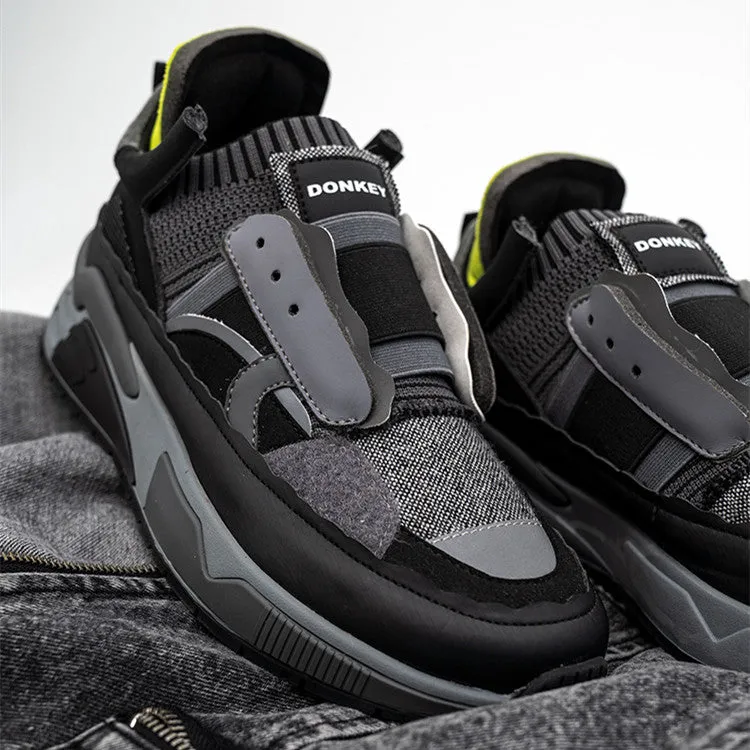 Men's Contrast Platform Jogging Warm Sneakers