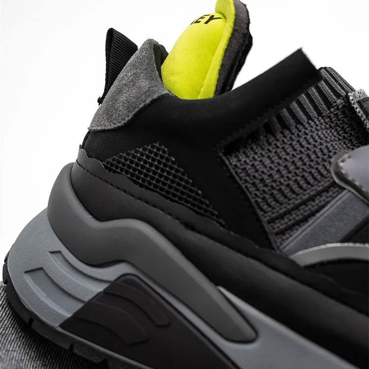 Men's Contrast Platform Jogging Warm Sneakers