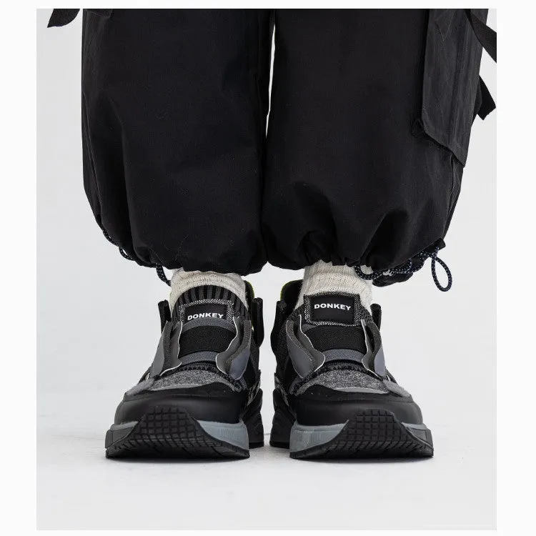 Men's Contrast Platform Jogging Warm Sneakers