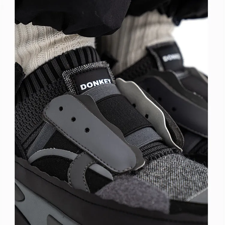 Men's Contrast Platform Jogging Warm Sneakers