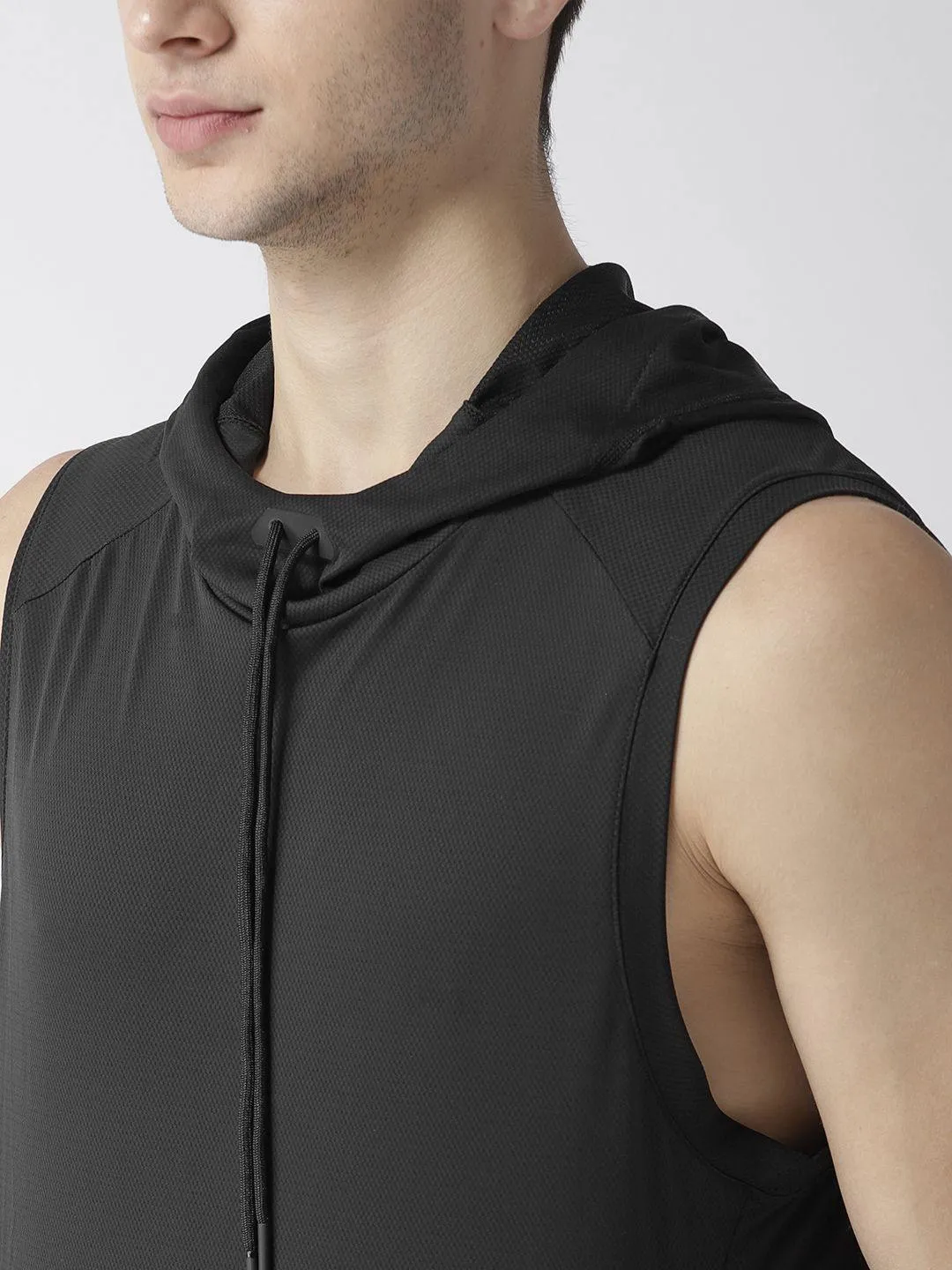 Men's Training Tank Black Sleeveless Hoodie