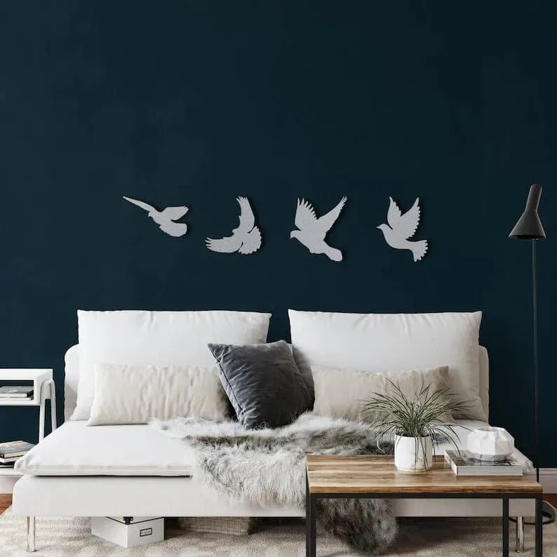 Metal Flying Birds Metal Wall Hanging Decor