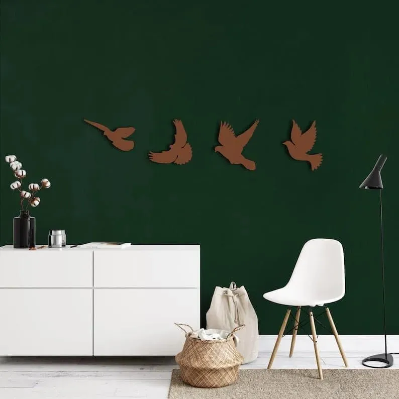 Metal Flying Birds Metal Wall Hanging Decor