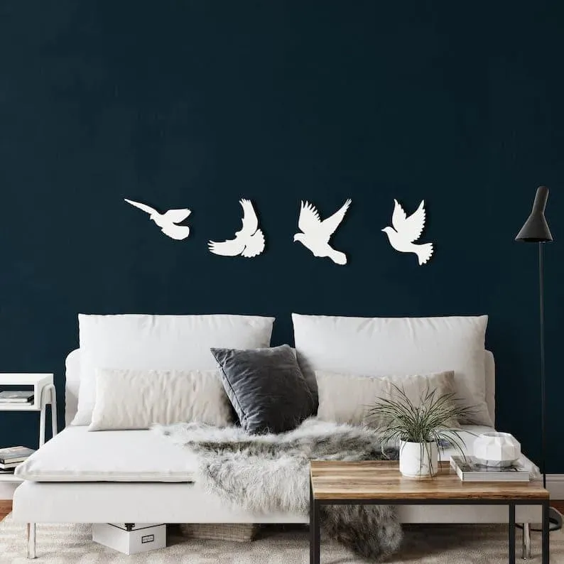 Metal Flying Birds Metal Wall Hanging Decor
