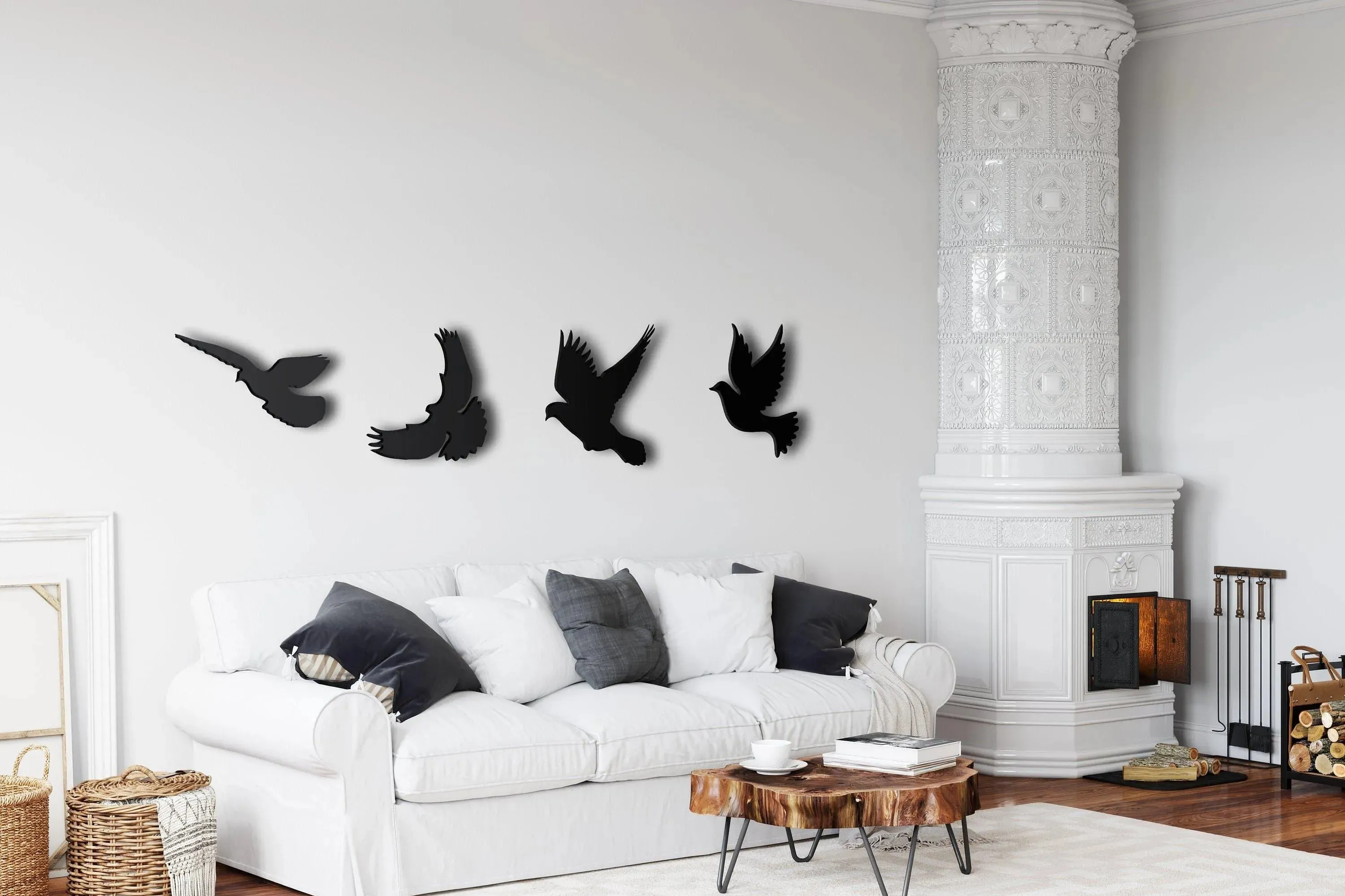 Metal Flying Birds Metal Wall Hanging Decor