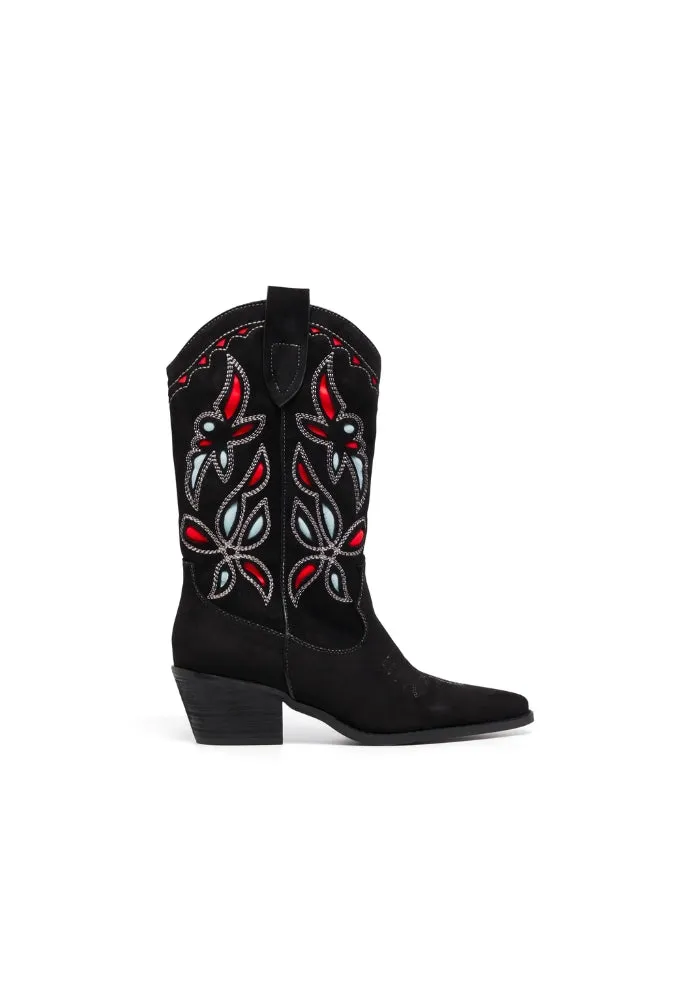 Miley Cowboy Boot Black
