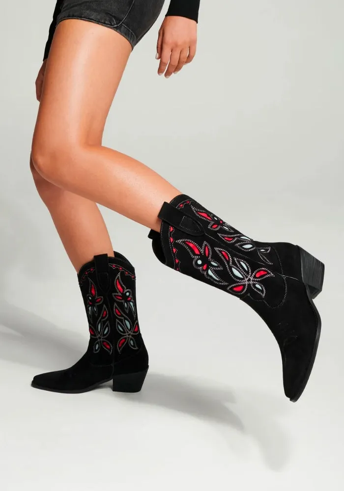 Miley Cowboy Boot Black
