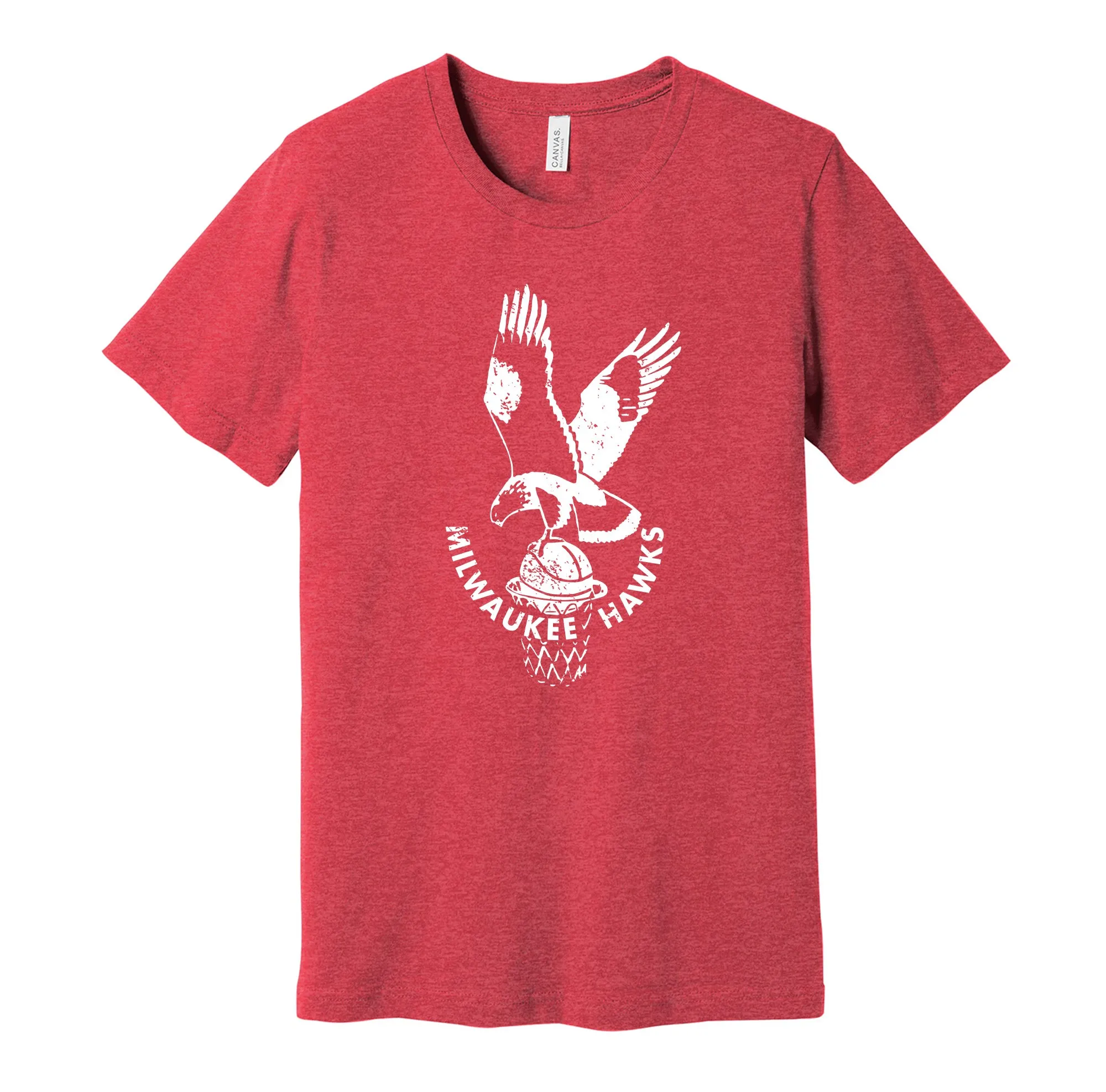 Milwaukee Hawks Distressed Logo Shirt - Defunct Basketball Team - Celebrate Minnesota Heritage and History - Hyper Than Hype